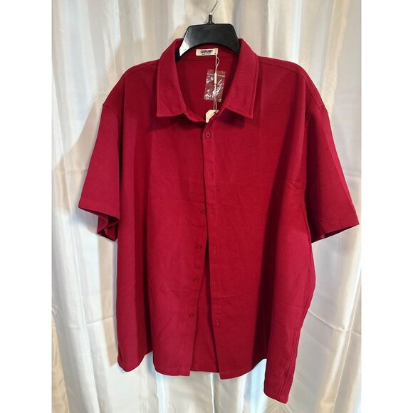 Coofandy Men's New Red Button-Up Shirt 3XL 96% Polyester 4% Spandex - Picture 1 of 6